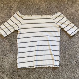 Cute stripped off the shoulder shirt